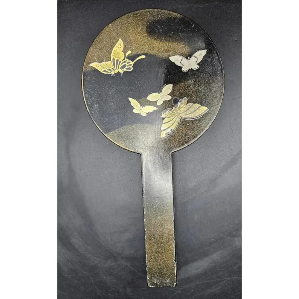VTG Smithsonian Japan Nesting Double Hand Mirror Maki-e Lacquer Otagiri Style